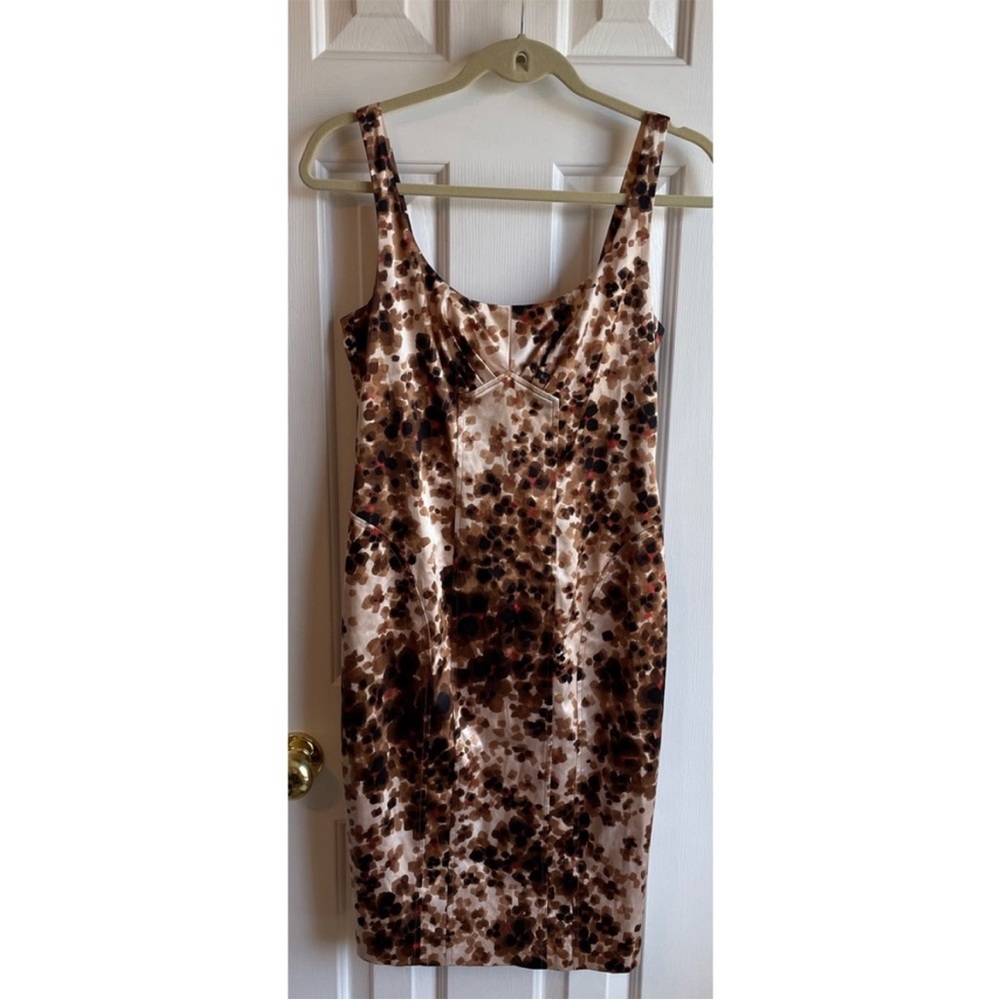 David Meister Abstract Animal Print Structured Dress Size 6